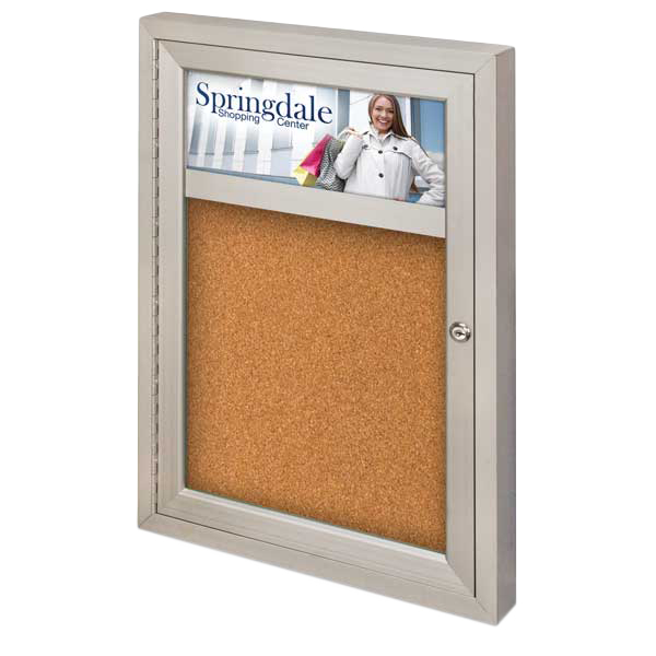 Enclosed Cork Boards with Header SCHOOLSin