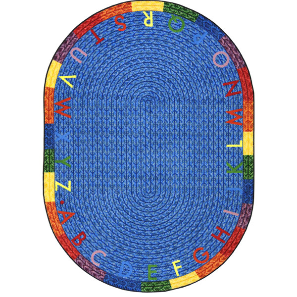 Alphabet Braid Rug Oval 3' 10"W x 5' 4"L Schools In