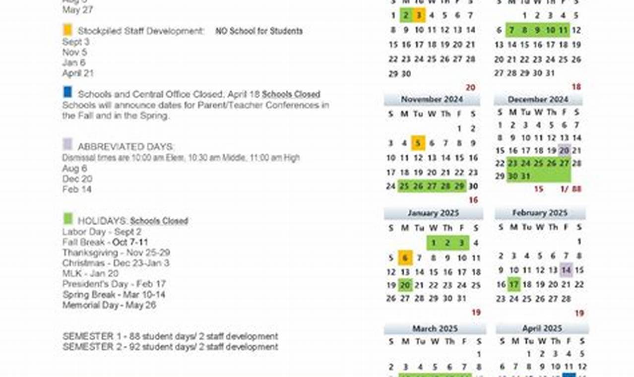 Bradley County Schools Calendar 202425