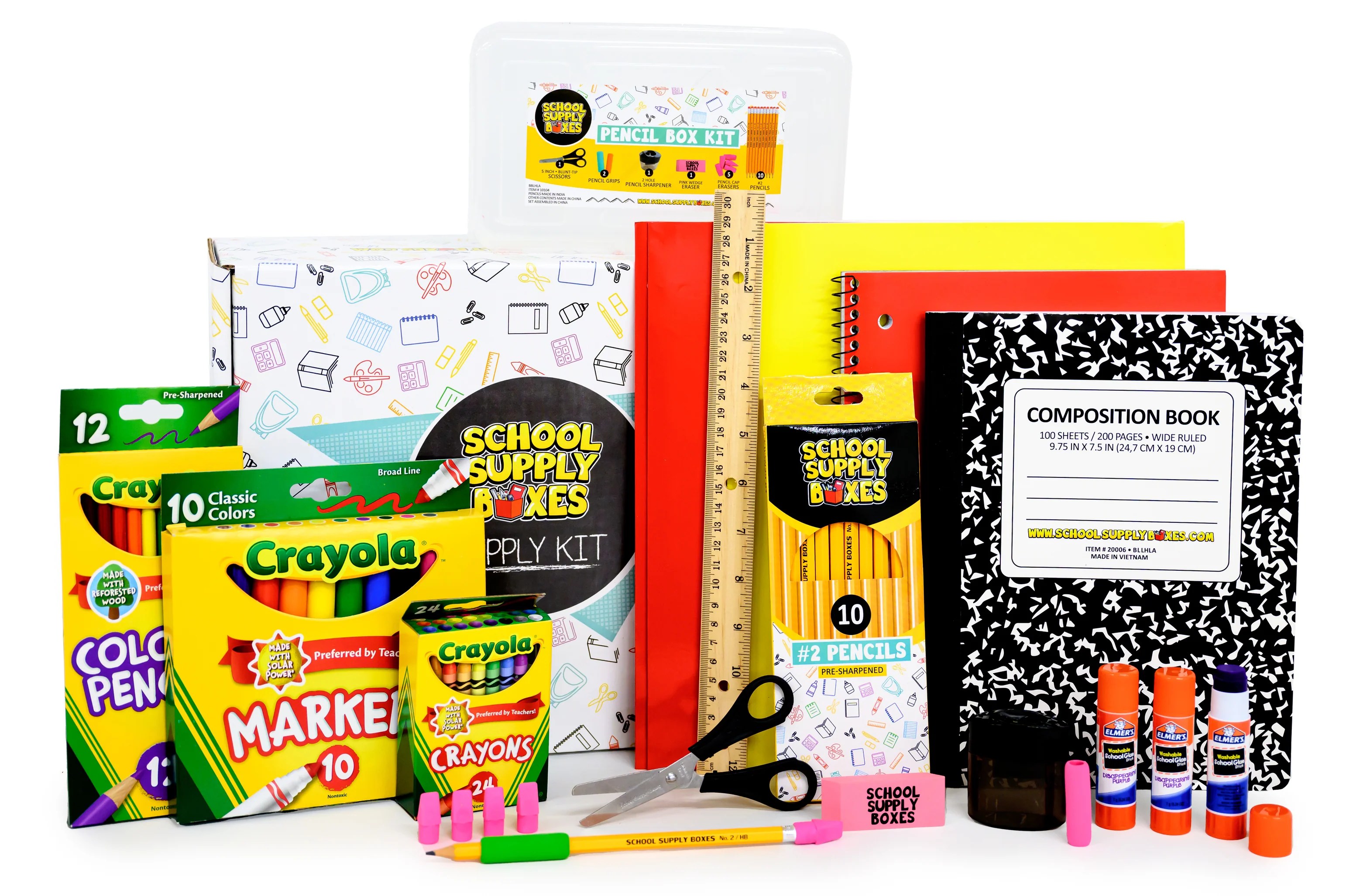 Back to School Supply Kit for Grades K 5 32 Pieces School Supply Boxes