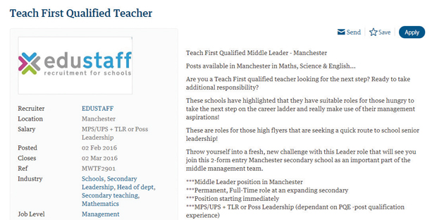 Recruitment agency slammed for ‘Teach First only’ job advert