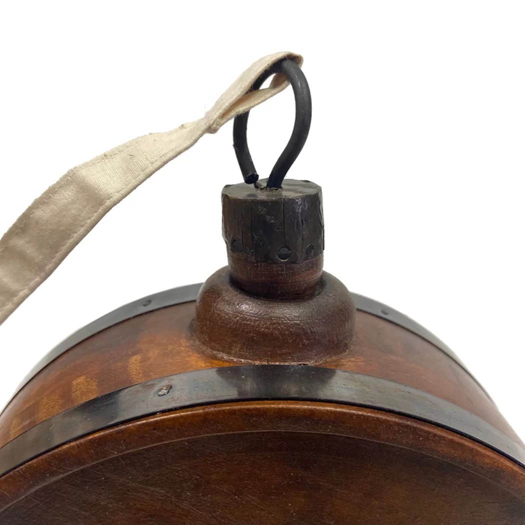 7″ Wood Canteen with Muslin Strap Antique Reproduction Schooner Bay