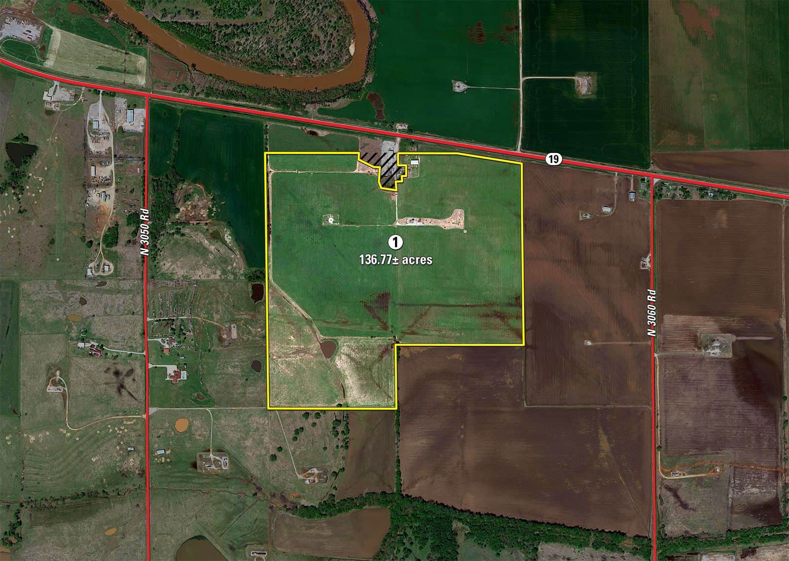 LAND AUCTION 1060.77+/ ACRES 5 FARMS OFFERED IN 21 TRACTS MCCLAIN