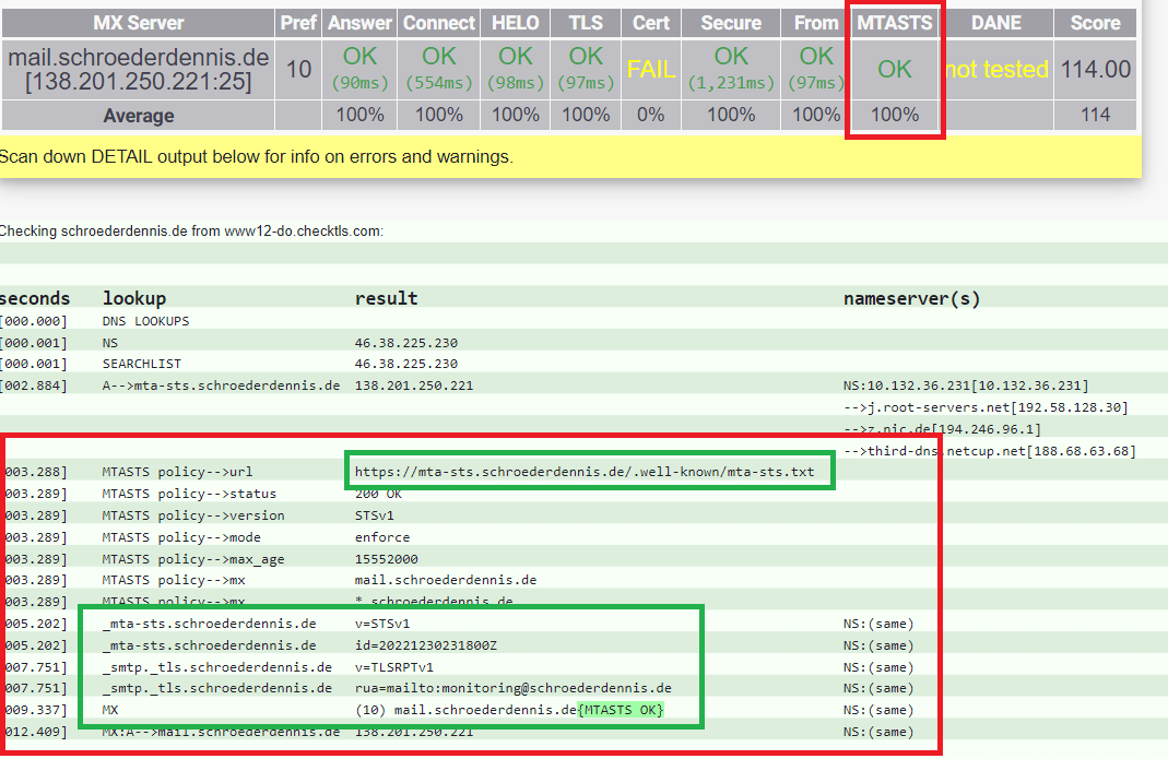 Mailcow MTASTS richtig einrichten Security mit TLS