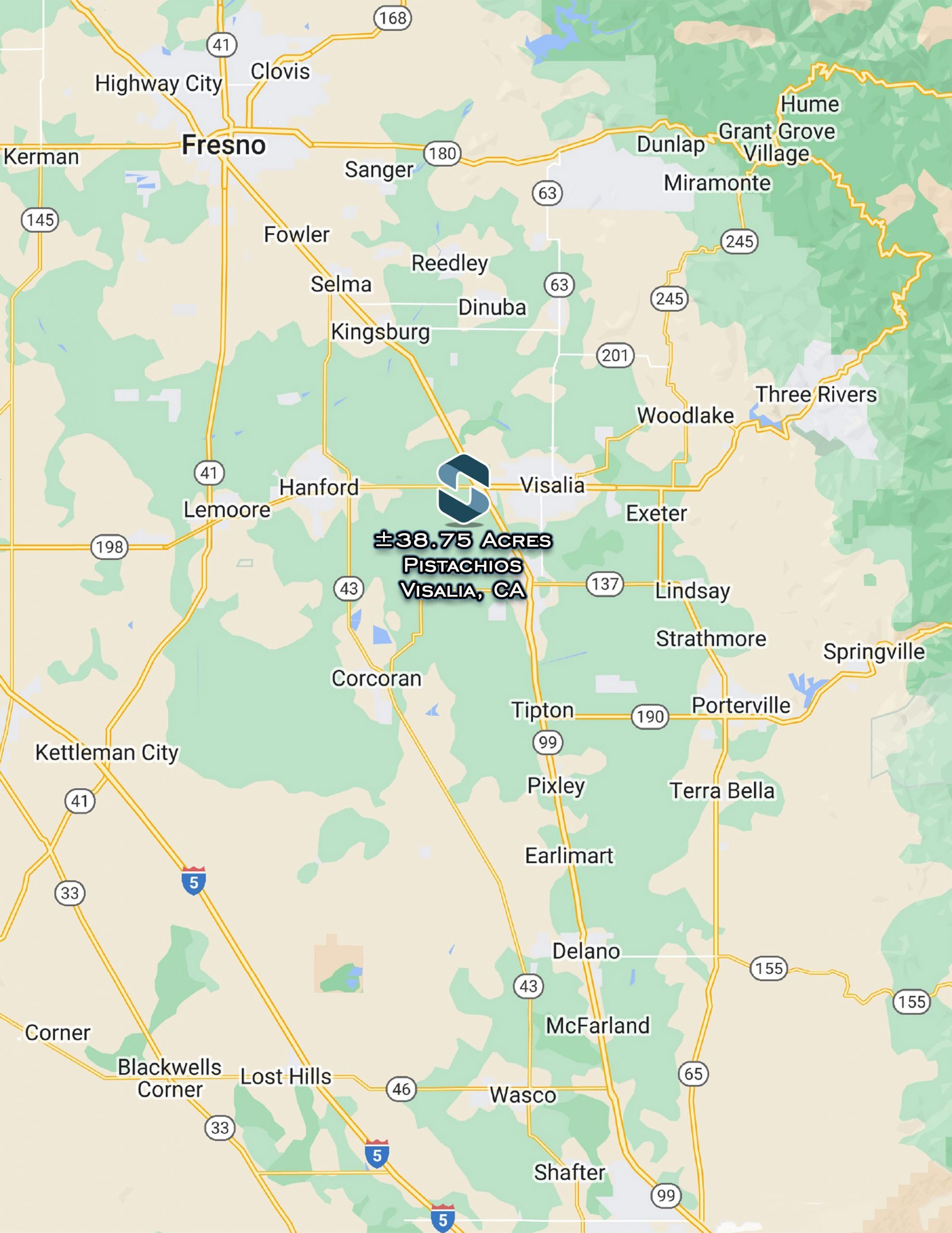 +/38.75 Acres Pistachios Visalia, CA Schuil Ag Real Estate