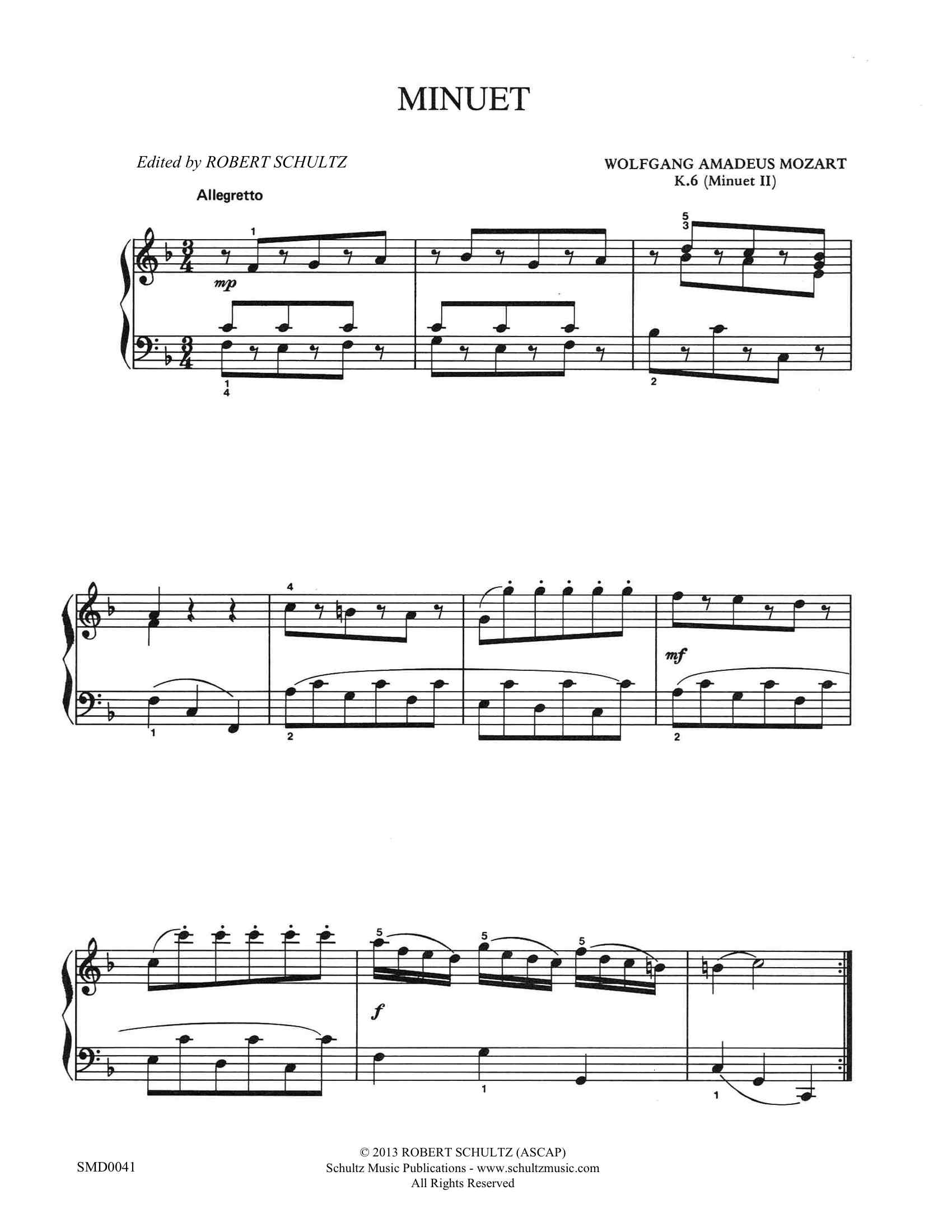 Minuet in F Major Schultz Music Publications