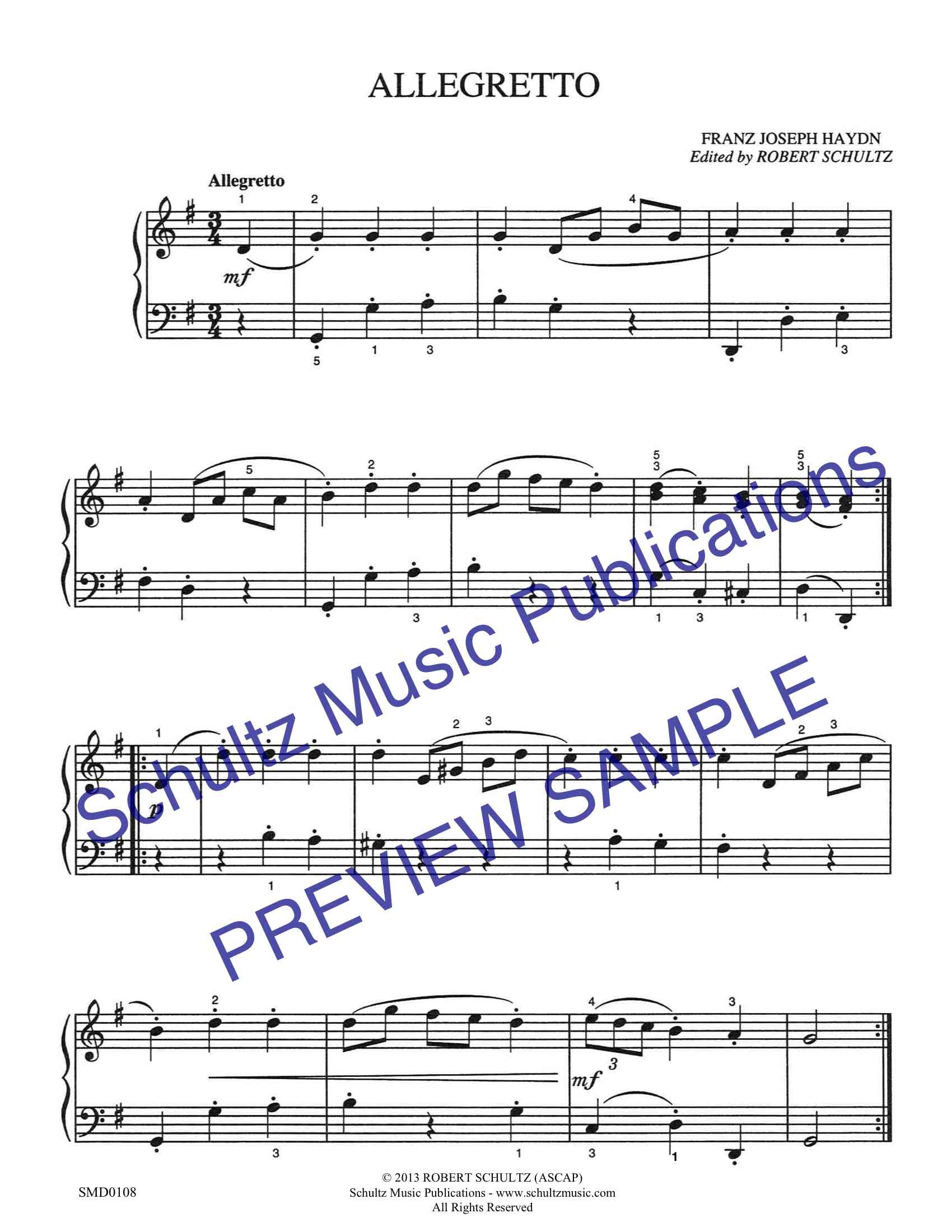 Allegretto in G Major Schultz Music Publications