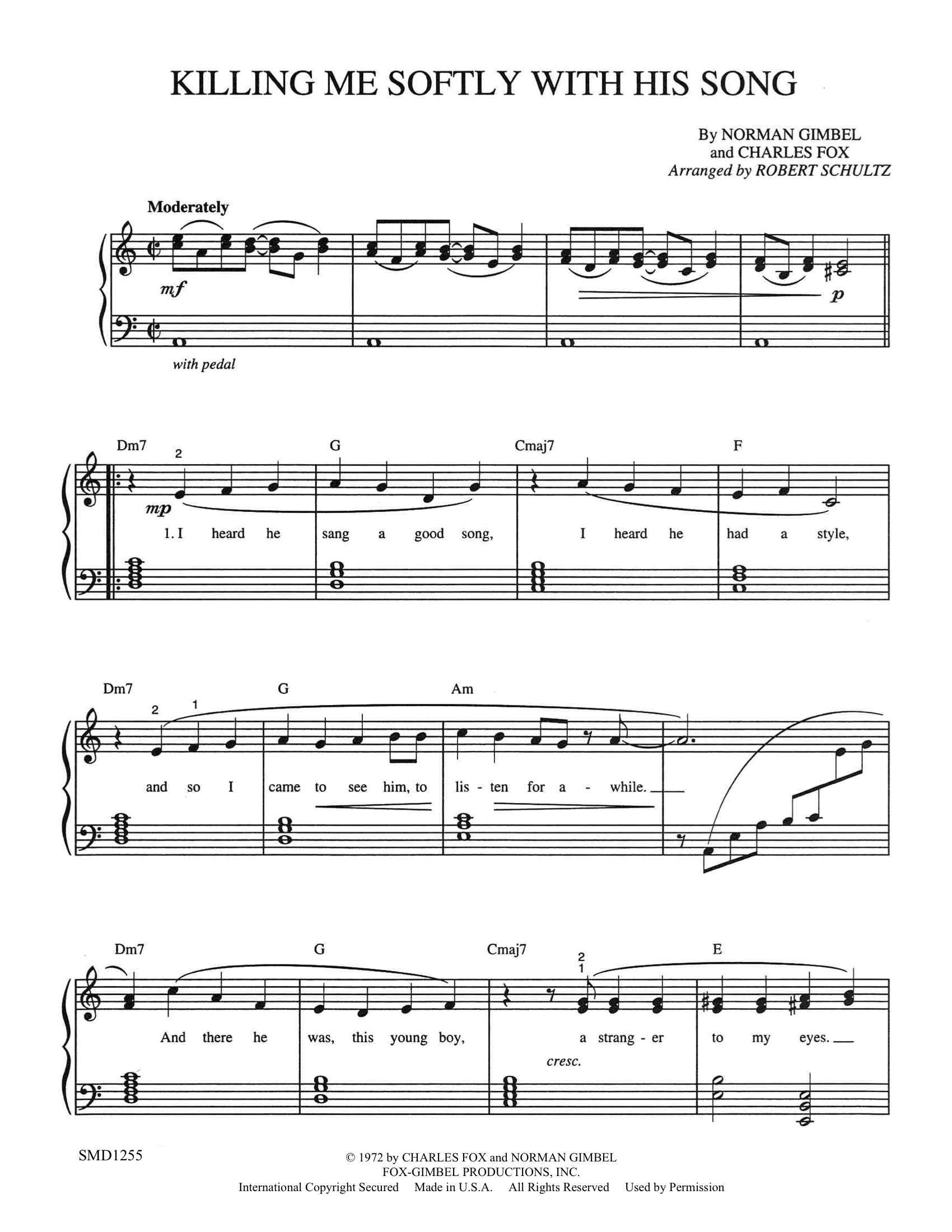 Killing Me Softly With His Song Schultz Music Publications