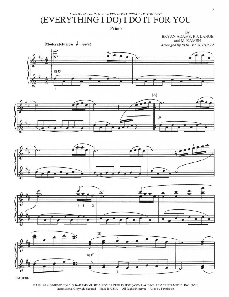 Everything I Do (Duet) Schultz Music Publications