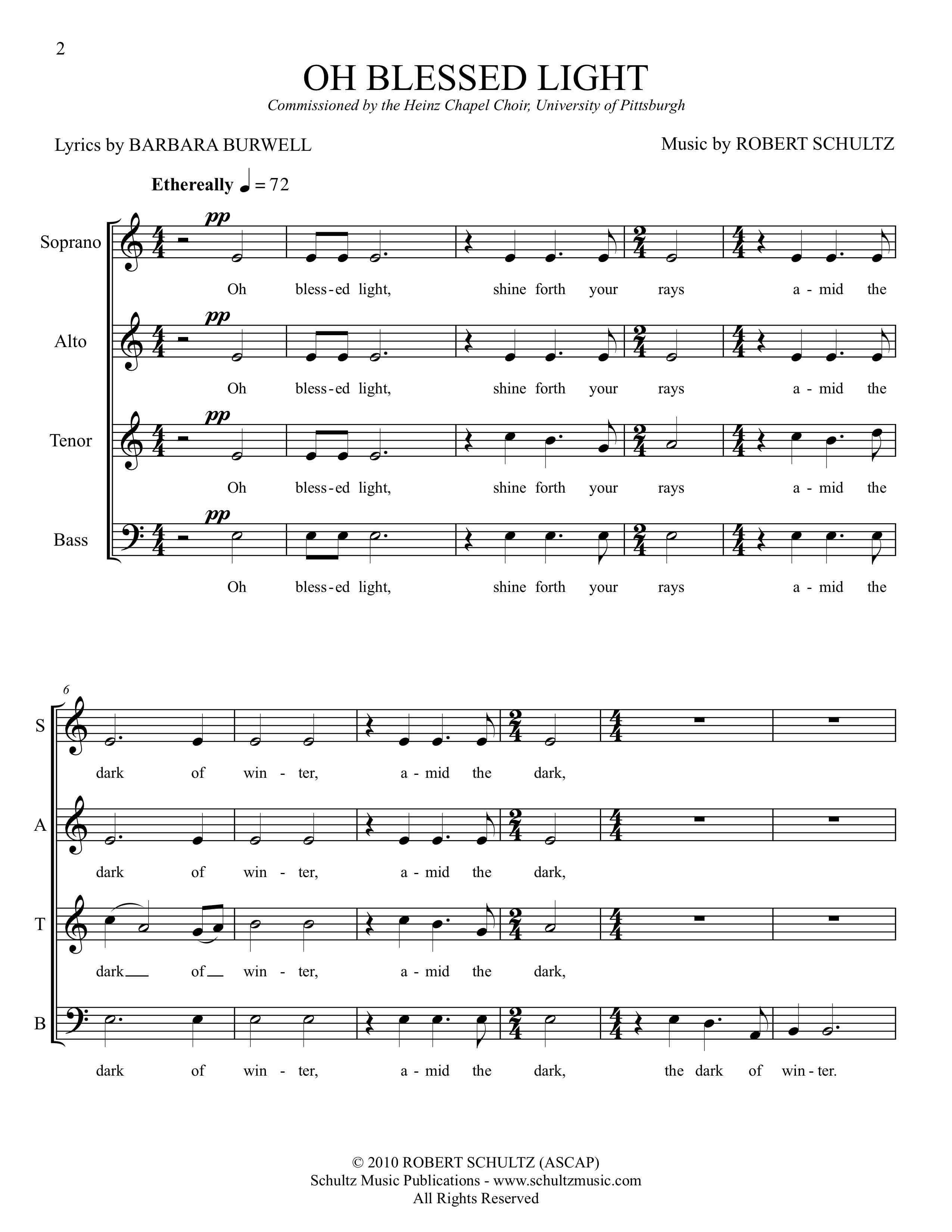 Oh Blessed Light (digitalltr) Schultz Music Publications