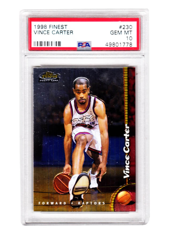 Vince Carter 1998 Topps Finest 230 RC Rookie Card PSA 10 GEM MINT (New Label) eBay