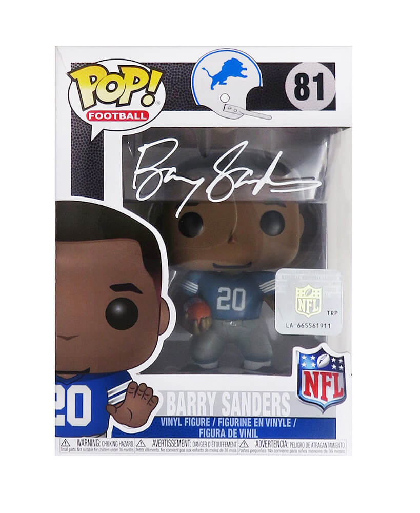 Barry Sanders Signed Detroit Lions NFL Legends Funko Pop Doll 81 (In