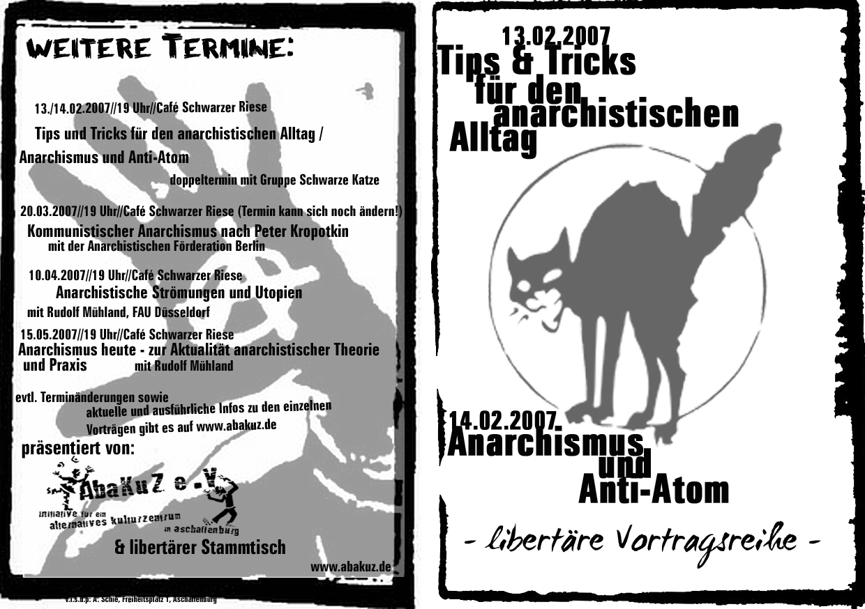 Schwarze Katze Vortrag in Aschaffenburg