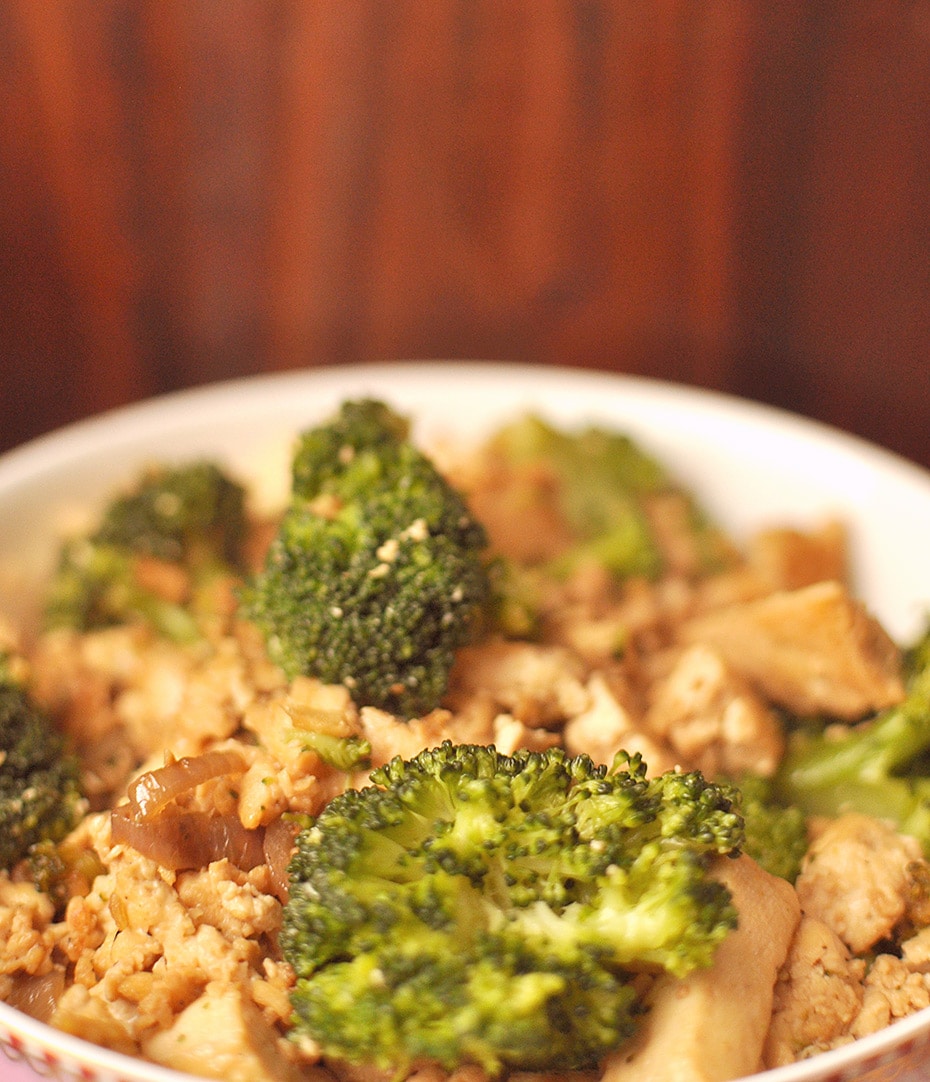 Comfort Food Miso Tofu & Broccoli Schale Schwatz Katz