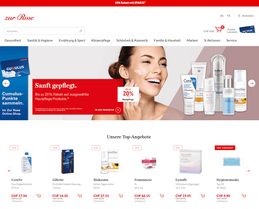 Zur Rose online Apotheke Schweiz SchweizVersand.ch