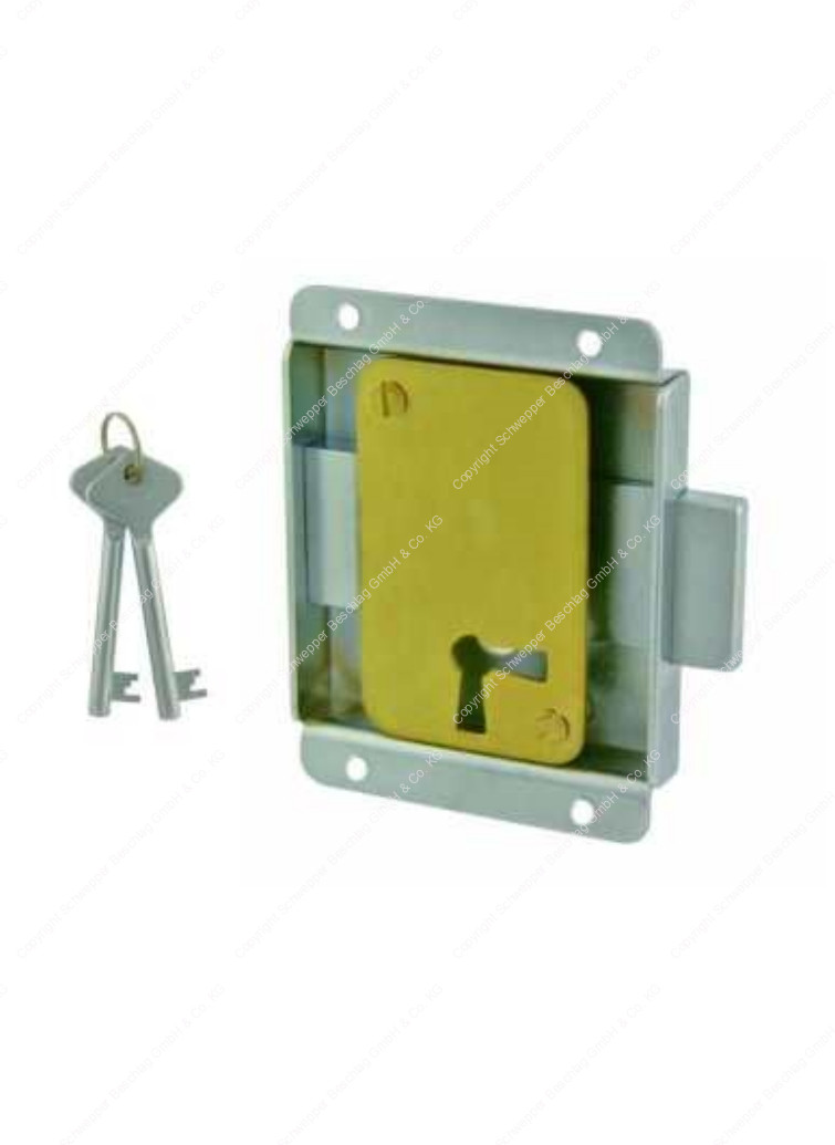 lock with cylinder with onesided deadbolt protrusion Brass
