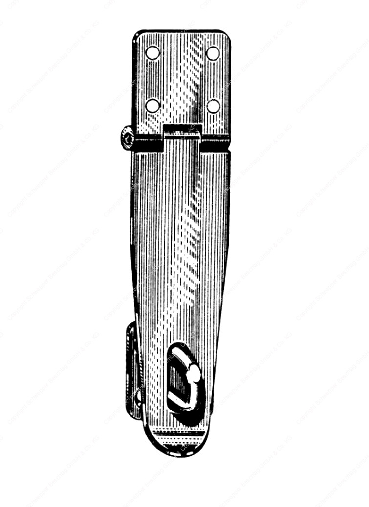 Hasp and staple 150mm rolled Steel GSVNo. 3408
