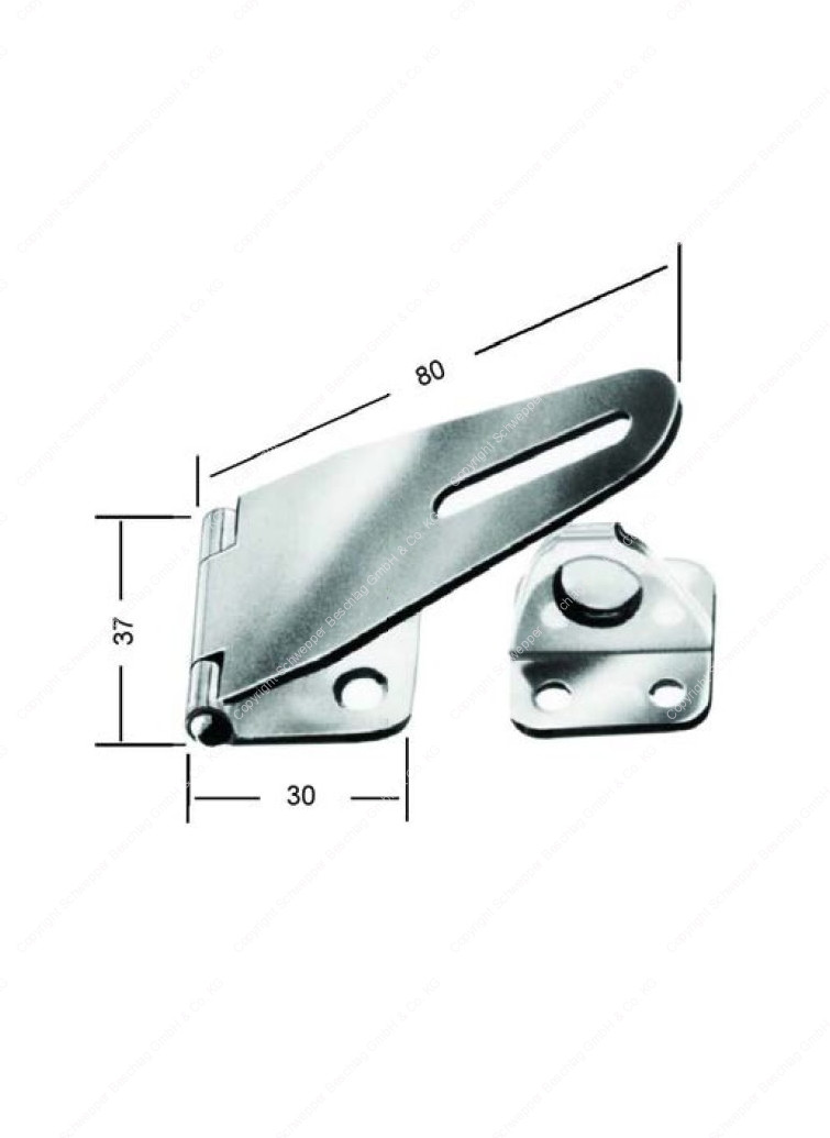 Hasp and staple rolled Stainless steel 8048