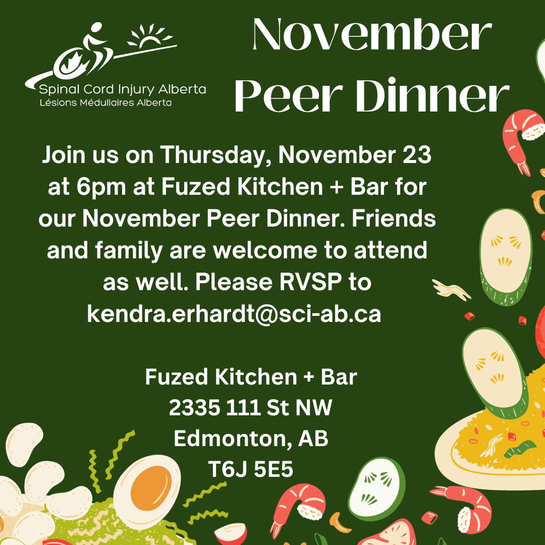 Edmonton November Peer Dinner SCI Alberta