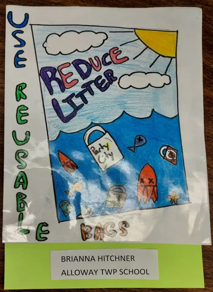 Winners of the Alloway Township School “Bag Up NJ” Poster Contest