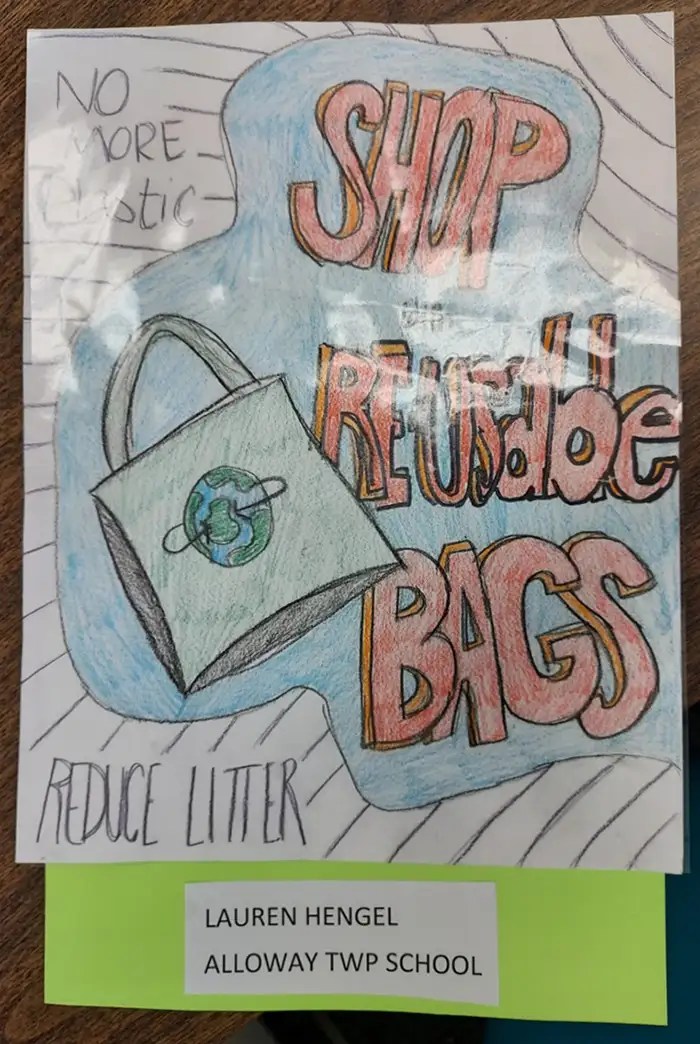 Winners of the Alloway Township School “Bag Up NJ” Poster Contest