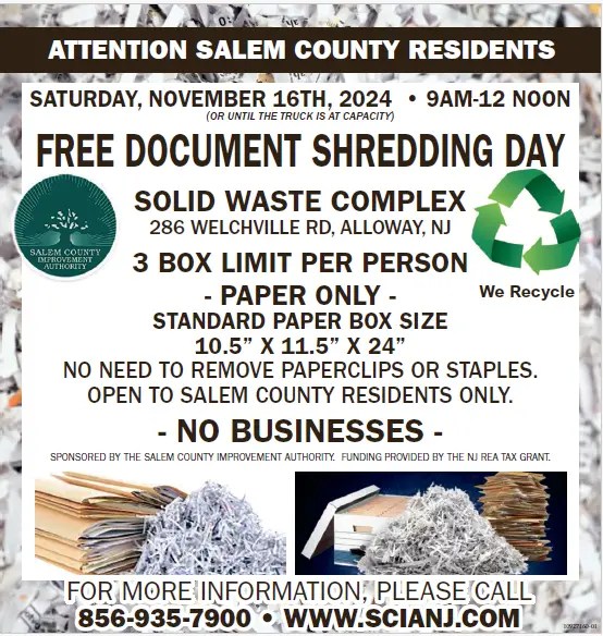 Free Document Shredding Day Salem County Improvement Authority