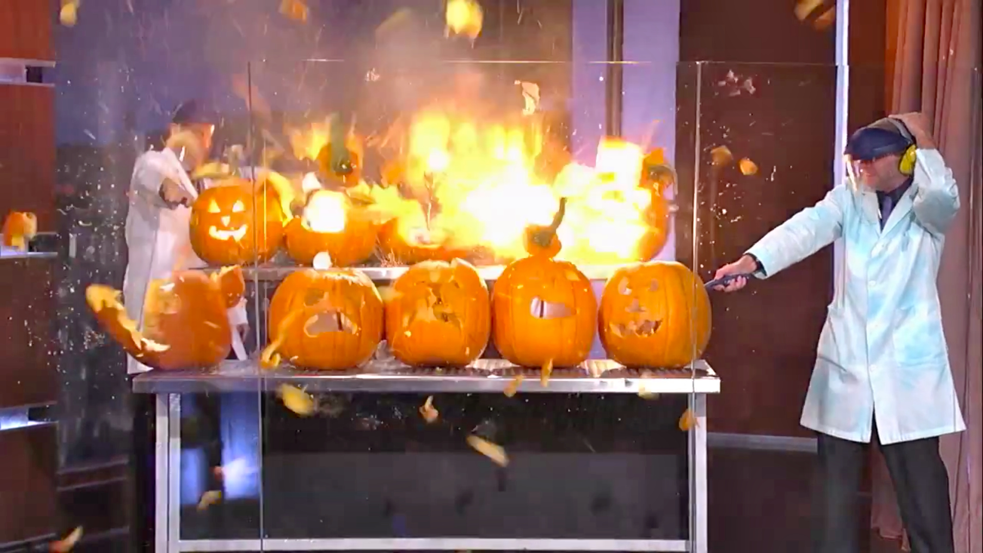 Jimmy Kimmel Live Exploding Pumpkins