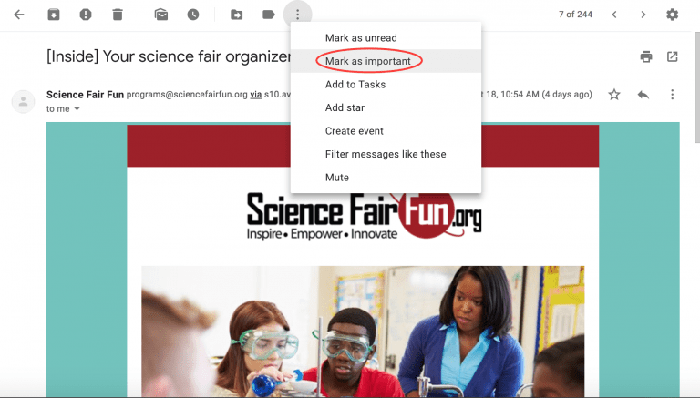 How to make sure Science Fair Fun™ emails land in your inbox Science Fair Fun