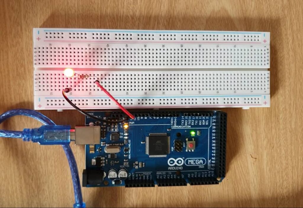Simple Led Circuit With Arduino Mega R3 Science Math Discovery