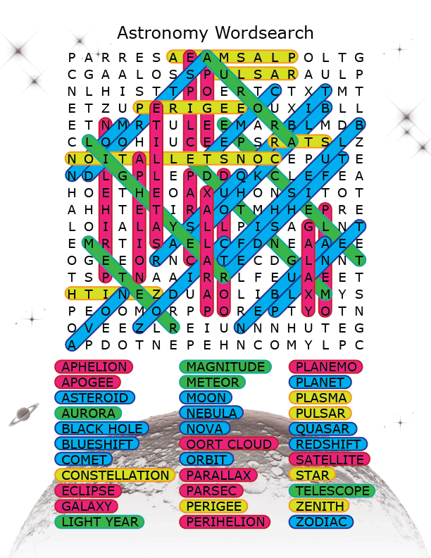 Astronomy Word Search Puzzle