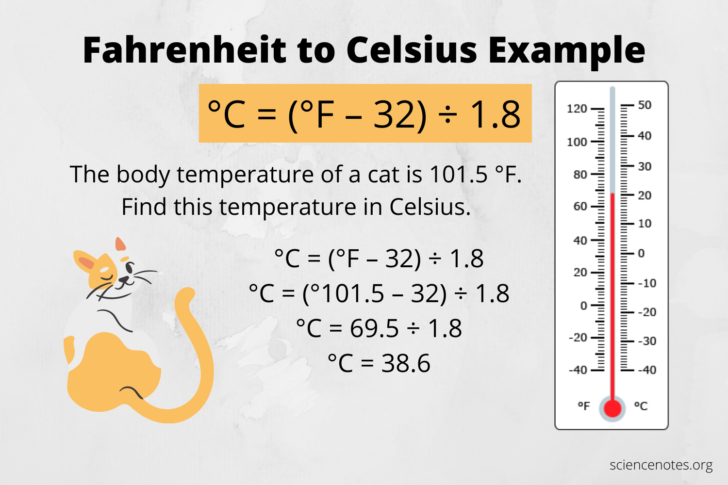 Convert Fahrenheit to Celsius Example Problem
