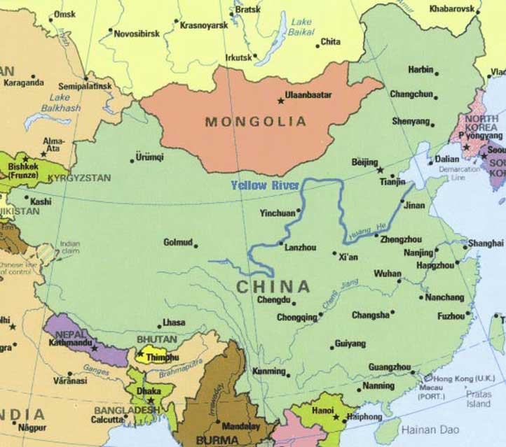 Ancient China Map Yellow And Yangze Chine le spectacle envoutant du dégel du fleuve jaune ! SciencePost