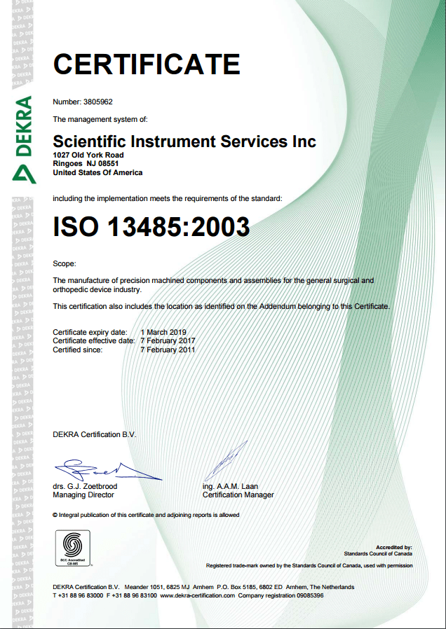 ISO Quality and Certification at Scientific Instrument Manufacturing