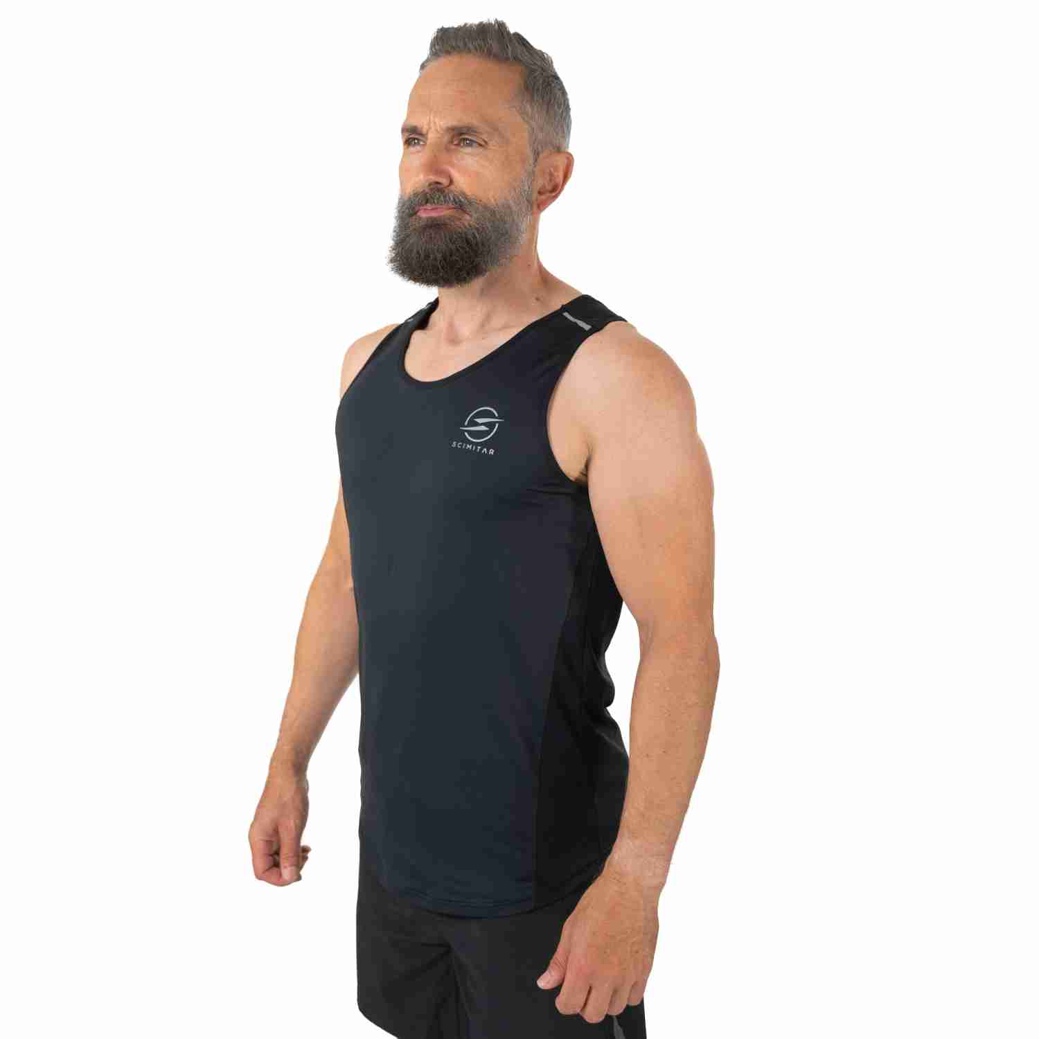 Men's Recycled Running Vest (Black) Scimitar Sportswear Recycled