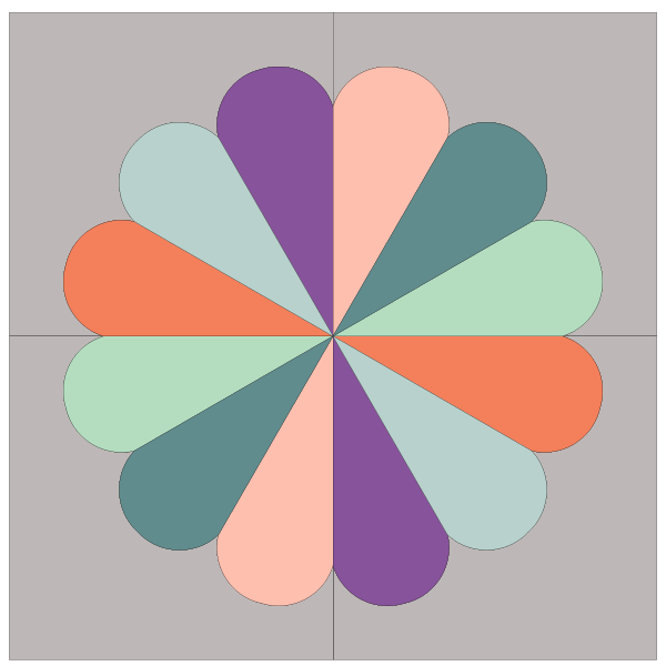 Petal Dresden Plate Quilt Block Scissortail Quilting