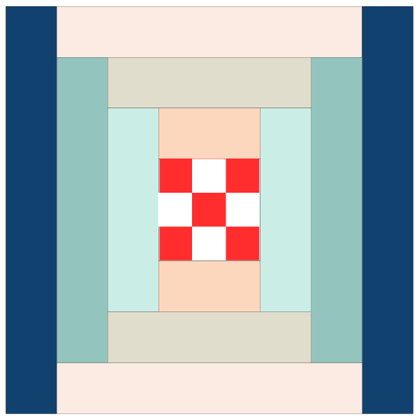 Log Cabin (9 Patch Center) Quilt Block Scissortail Quilting