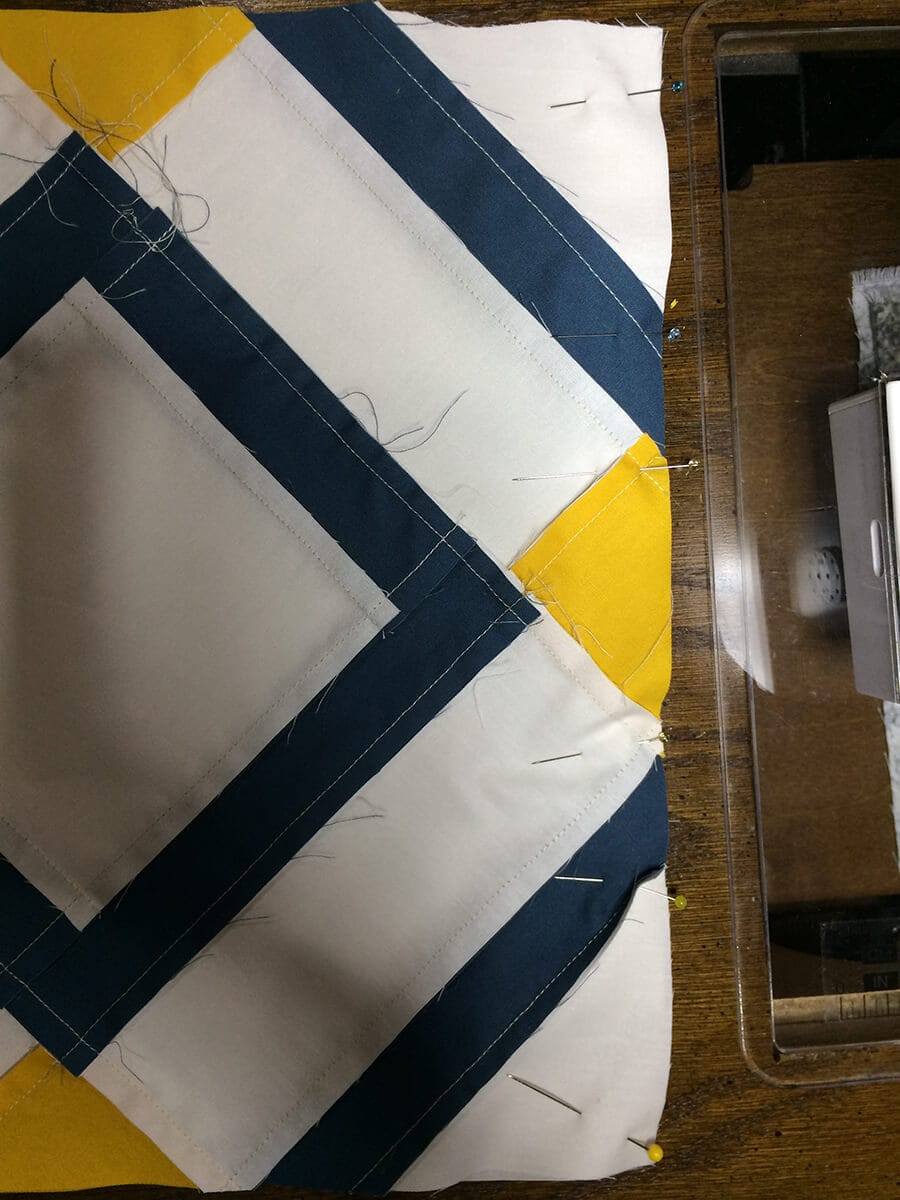 Tips for Trimming and Matching Points on Strip Quilt Blocks {like in