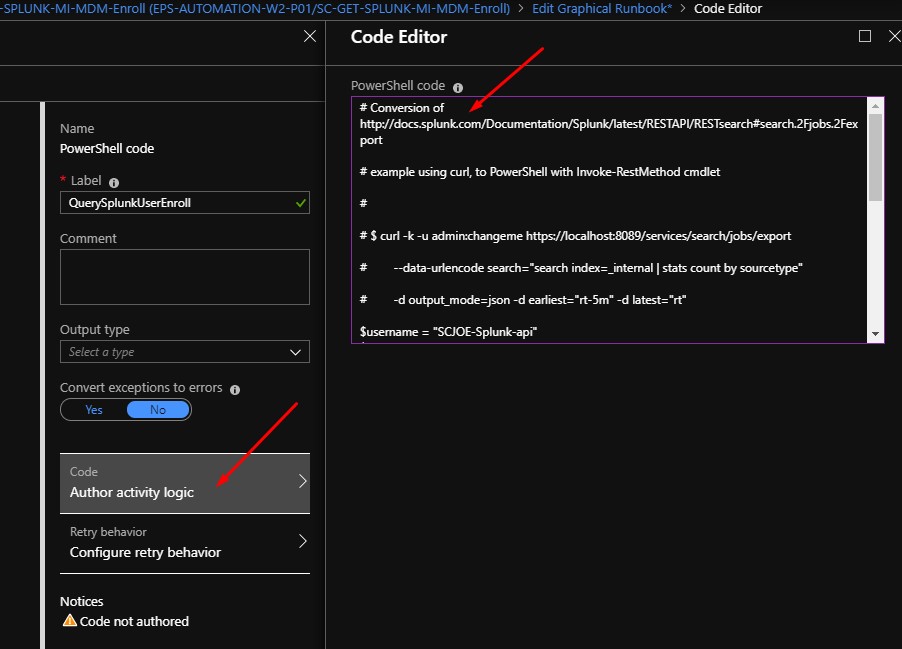 Query Splunk with Azure Automation + Logic App SC Joe