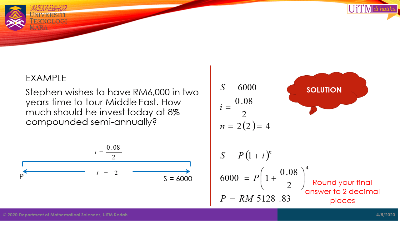 Math. Sc. UiTM Kedah Compound Interest