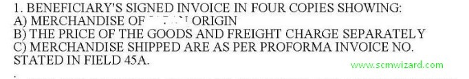 Standards Category 7 MT 701 4. Field 46A: Documents Required