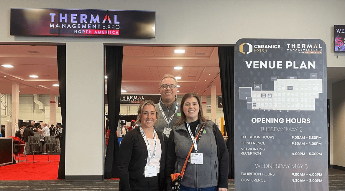 Here at the Ceramics Expo and Thermal Management Expo with Jim Guerrera and Traci Krug today