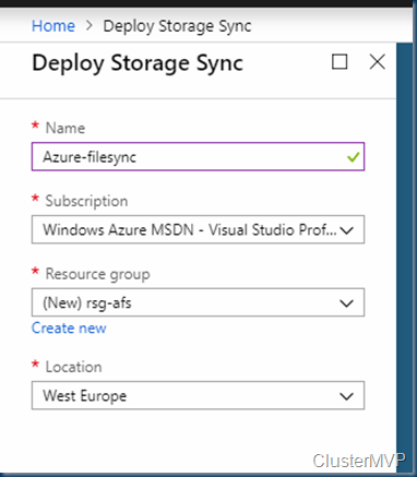 Deploy Azure File Sync