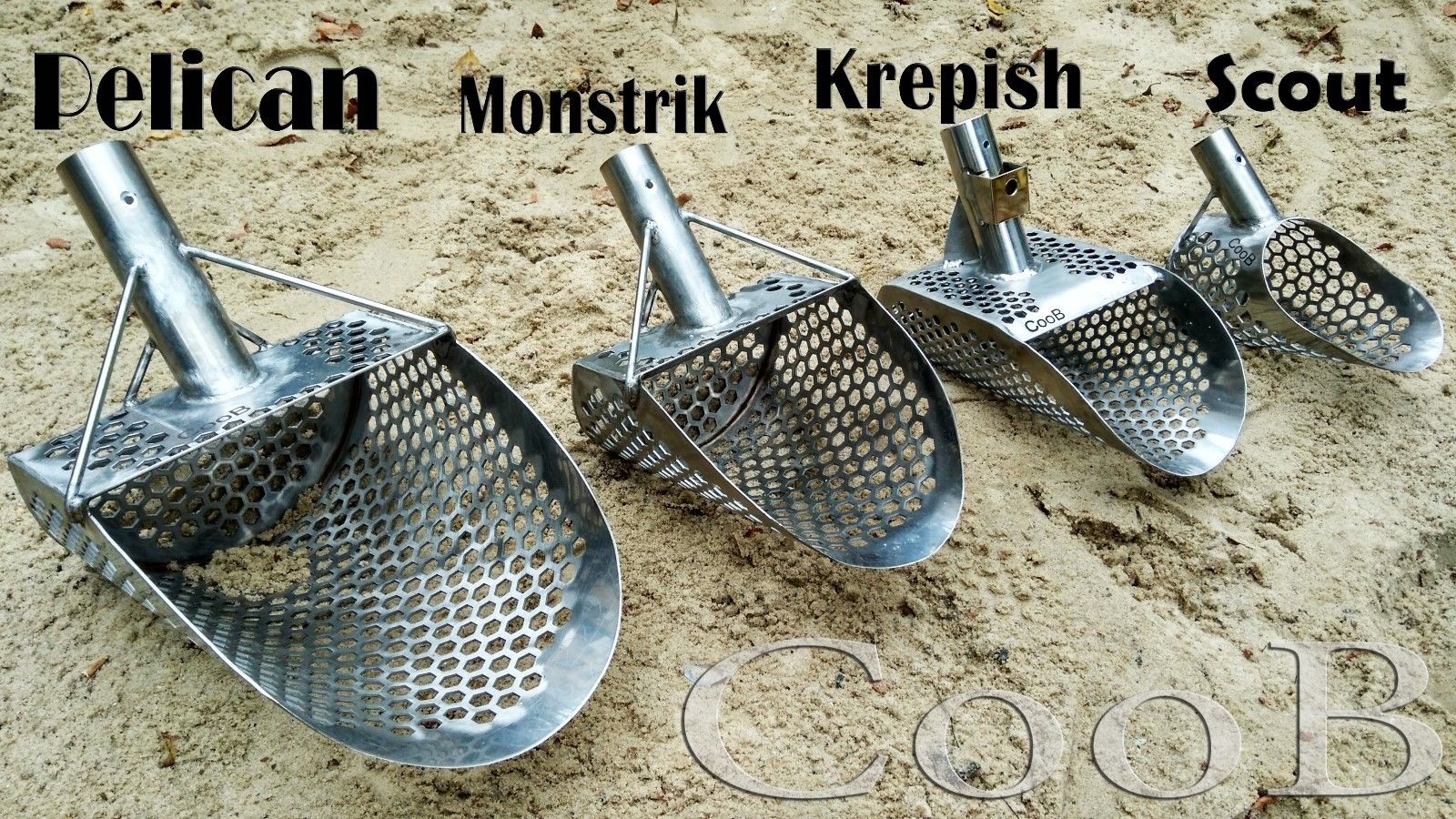 *MONSTRIK v1* Strong Beach Sand Scoop 1.5mm Steel/10mm Holes Metal