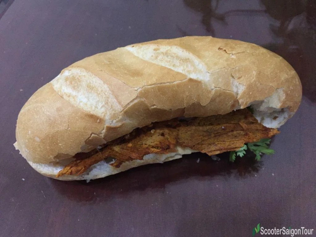 Vietnamese Bread With Beef Jerky Scooter Saigon Tour