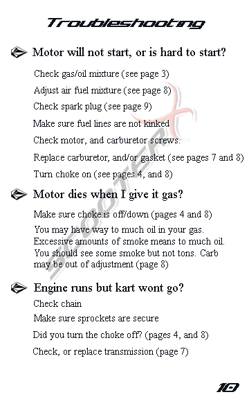 ScooterX Powerkart 49cc go kart instruction Manual