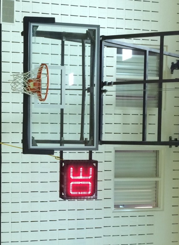 Shot clock backstop mounted The Scoreboard Man