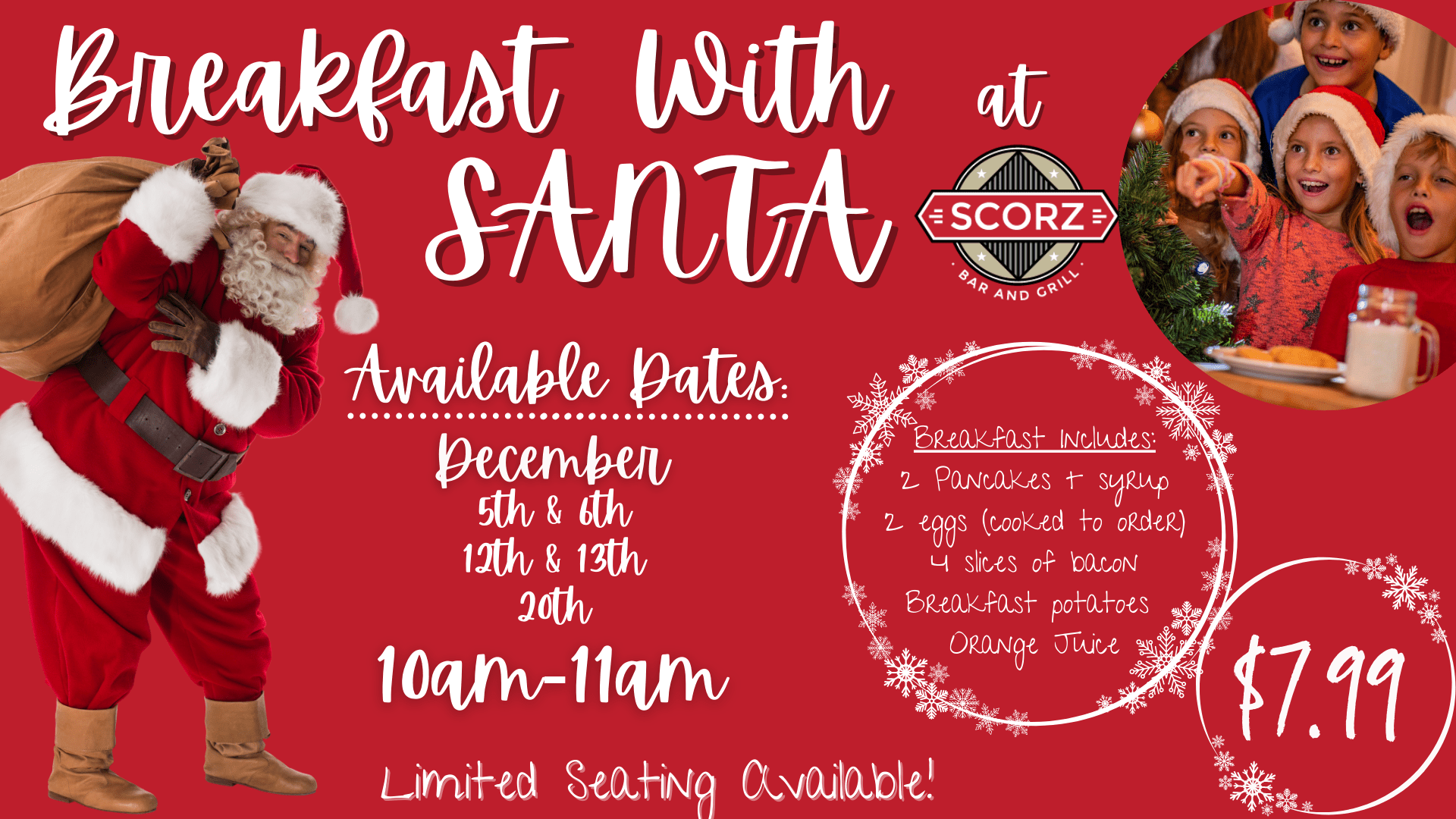 Breakfast with Santa Scorz Bar and Grill