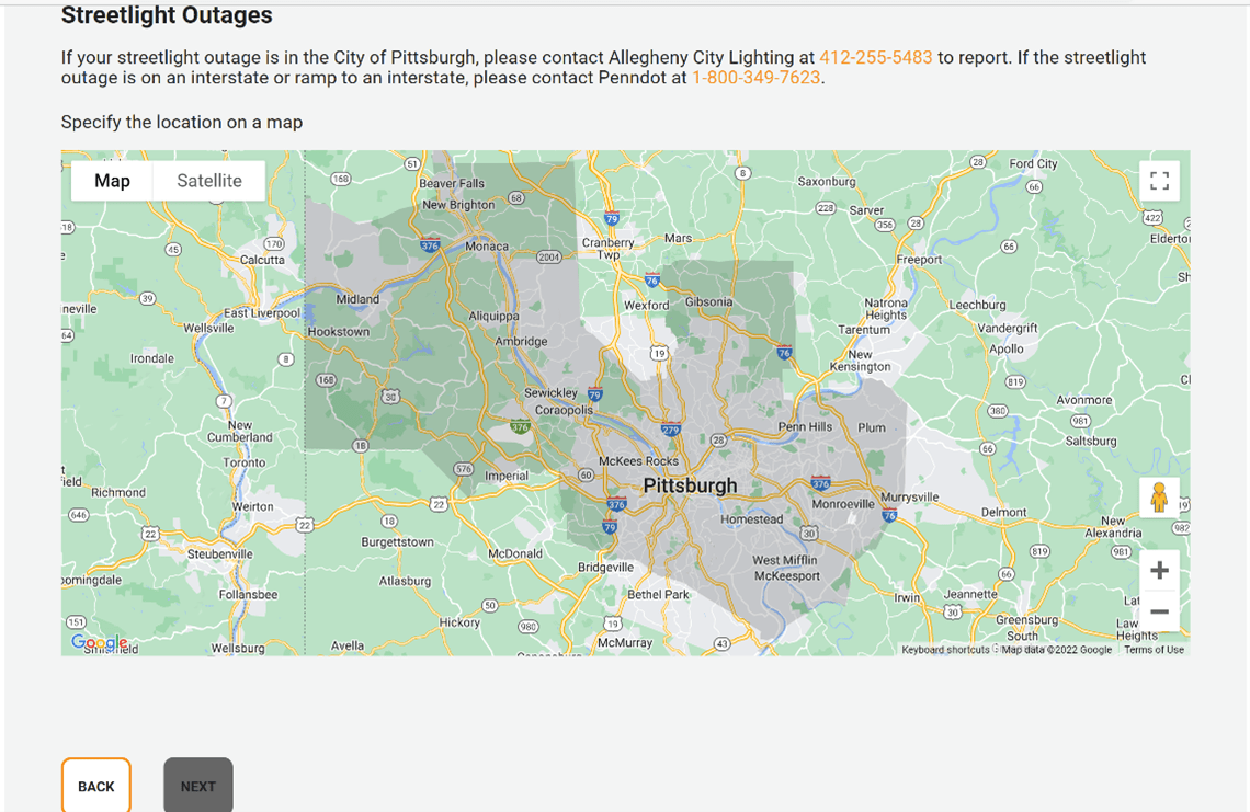 Street Light Outage Report Scott Township