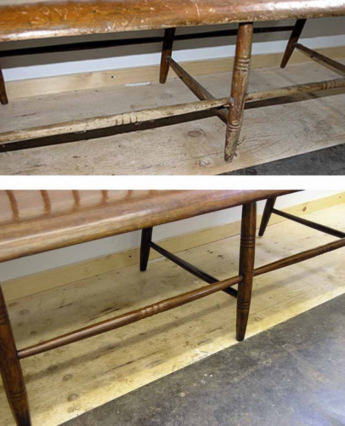 Arrowback Bench Refinishing SCOTT DOYLE INC