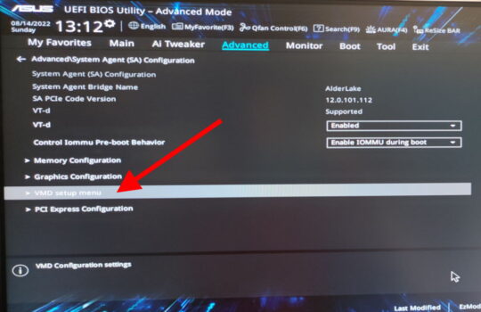 UEFI Disable VMD 2 | Scottie's Tech.Info
